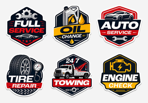 Professional Auto Care Badge Stickers Set
