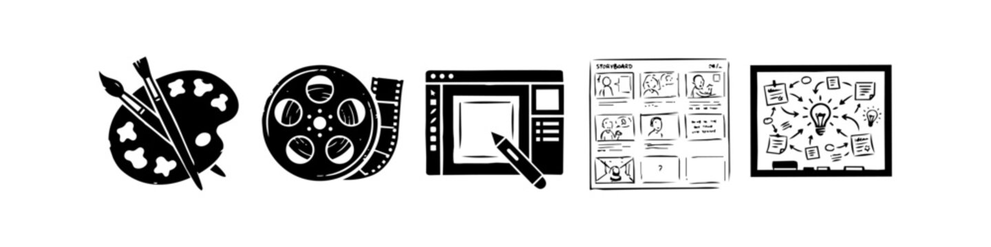 Creative Process Hand Drawn Icon Set