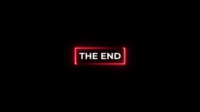 The end screen video for final outro cinematic closing with glowing neon frame on black background.