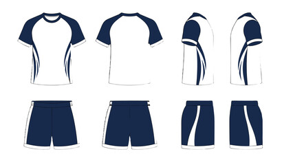 Vector sports uniform set with shirt and shorts views © Andrei