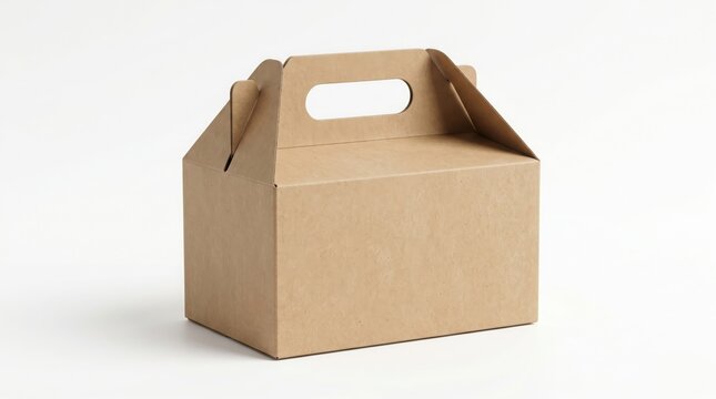 Kraft paper lunch box, a sturdy brown cardboard takeaway container, perfect for food packaging and gift boxes, eco-friendly and recyclable.