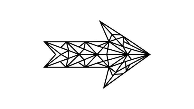 Origami style crystal arrow vector icon abstract geometric paper fold directional symbol