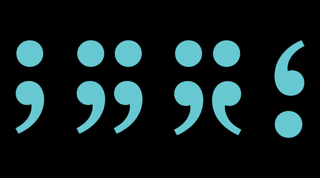 Light blue semicolon symbols and exclamation mark with semicolon exclamation punctuation language