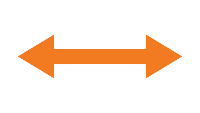 Double headed orange arrow vector icon directional transfer and exchange concept symbol