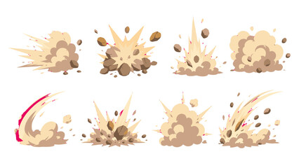 Cartoon explosion and dust impact effect set © Andrei