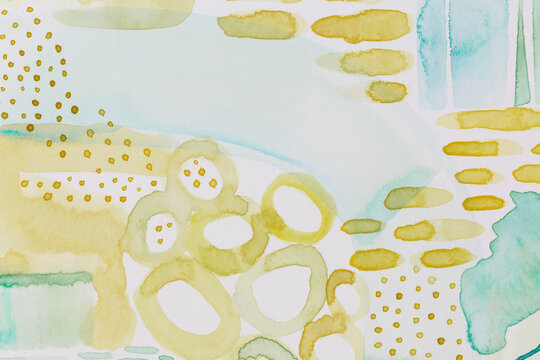 Soft blue and yellow watercolor abstract