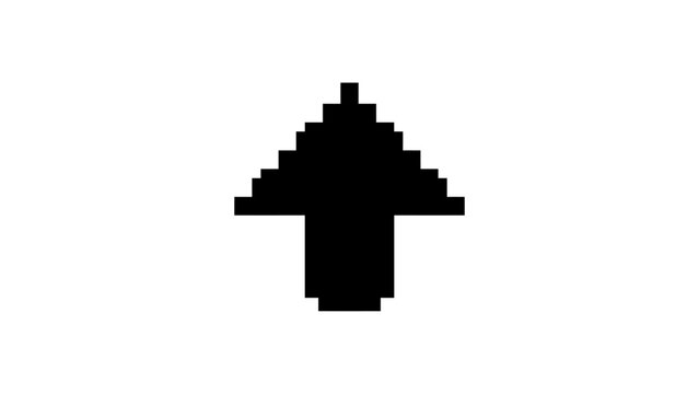 Pixel up arrow vector icon black 8 bit retro gaming and digital interface navigation symbol