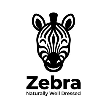 Black and white zebra head logo.
