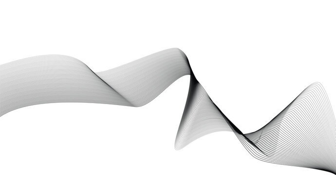 Abstract flowing lines pattern with moire effect on white background abstract monochrome illusion