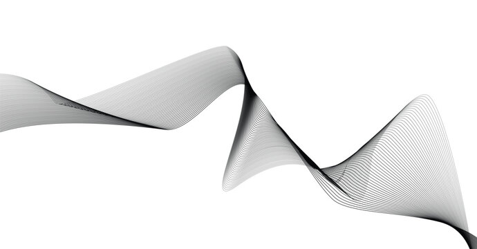 Abstract flowing lines pattern with moire effect on white background abstract monochrome illusion
