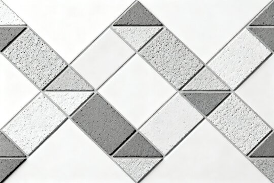 Monochrome Geometric Tile Pattern with Textured Triangles