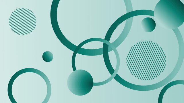 Abstract geometric rings on gradient background animation