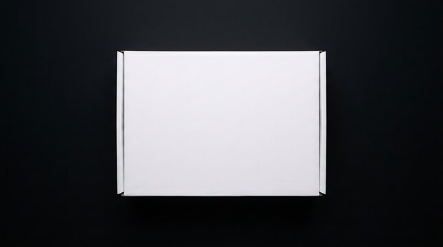 Blank white cardboard subscription box mockup top view for branding design layout distribution packaging delivery shipping