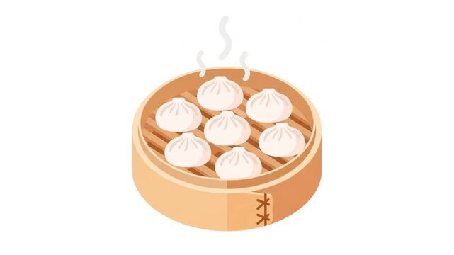 Himalayan Village Traditional Steamed Dumplings in Bamboo Basket