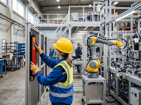 Robot arm safety sensor inspection in factory