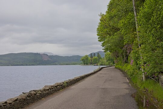 Loch Ard roadside scenic view, Loch Lomond and Trossachs National Park, Scotland