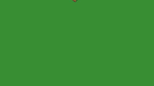 Flying monarch butterfly green screen
