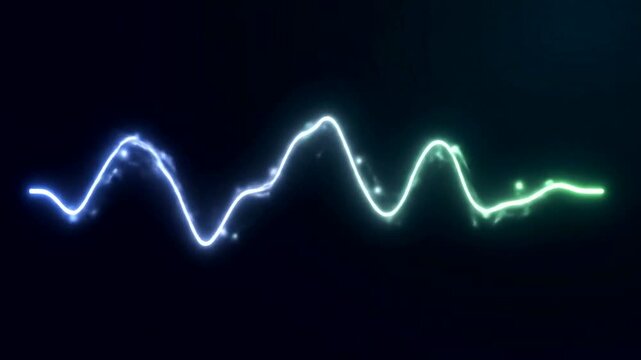 Neon light wave form glowing lines.