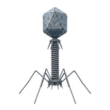 Bacteriophage T2 Virus Isolated on Transparent
