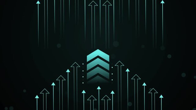 Abstract upward arrows growth concept background animation