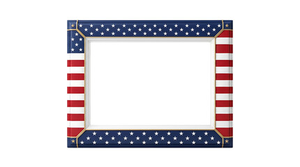 Fototapeta premium United States America USA Flag Border Frame Design Isolated on Transparent