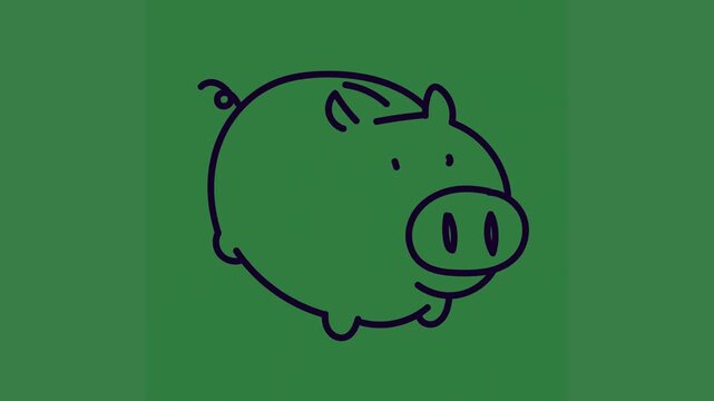 A pig on green background and black how to draw green screen animated chromakey background emotion scene illustration gesture expression frame layers elements backgrounds figure motion