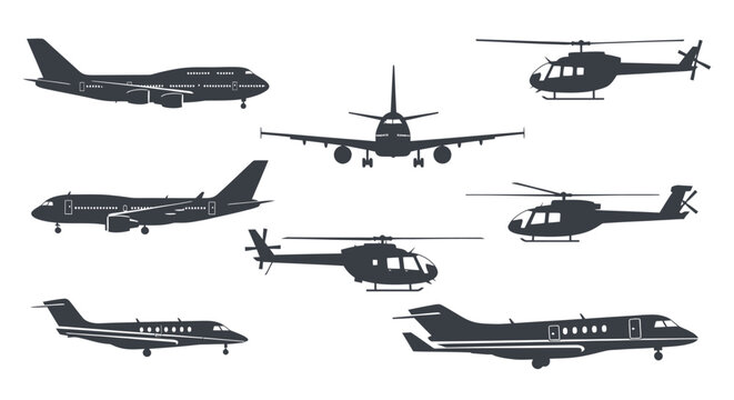 Aircraft Silhouette Icon Set