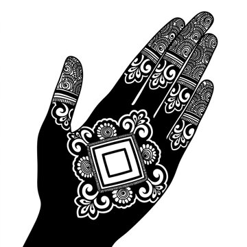 simple elegant henna vector 