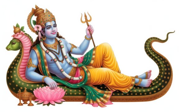 Devshayani Ekadashi isolated on background, Generative ai.