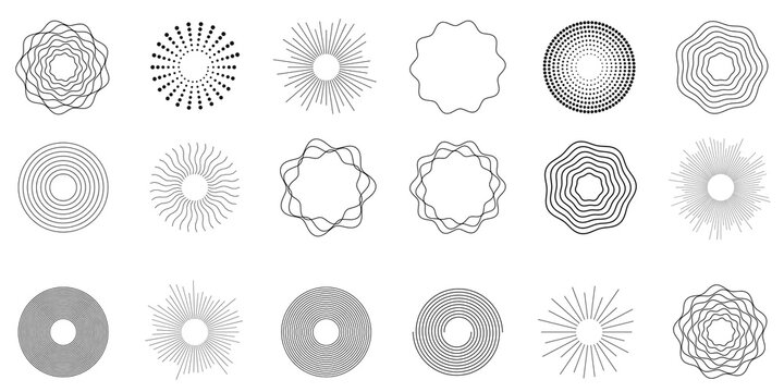 Round halftone frame. Dotted circle abstract dot halftones frames. Random dots circles spiral vector illustration. Geometric swirl border modern design motion shape template background