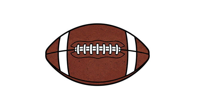 American football ball with white laces and textured surface