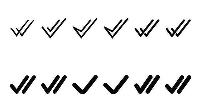 Collection of hand drawn checkmark icons with checkmark verified handdrawn approval validation