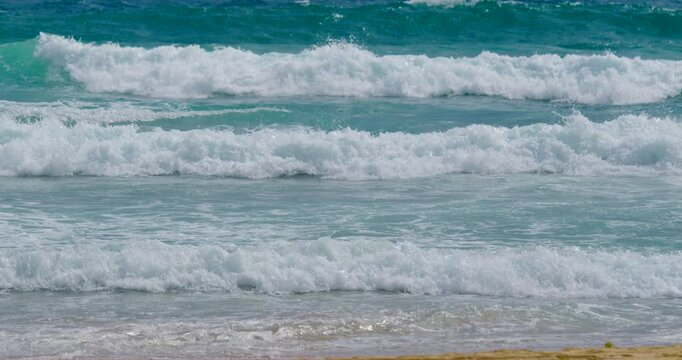 Cinematic scene of tropical beach sea