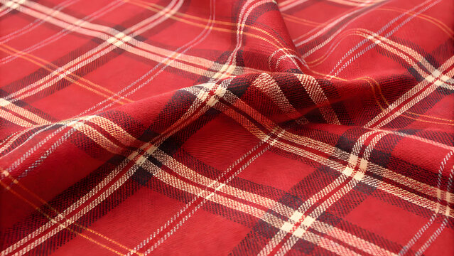 Red Tartan Fabric Texture