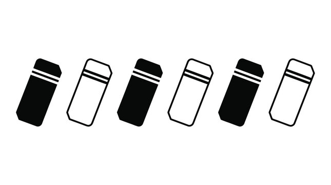 Set of alternating black and white memory card icons with technology electronics graphics