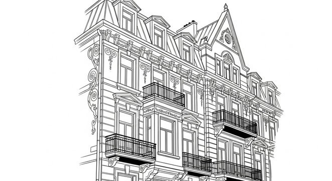 sketch of the old building