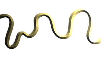 Fototapeta premium snake,Elegant hand drawn golden wavy line art vector border element