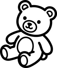 Fototapeta premium Cute Teddy Bear Outline Drawing Vector Art Illustration