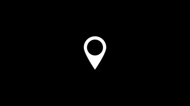 Map pointer icon set with pin symbols for navigation and location markers. location markers 4k on black background