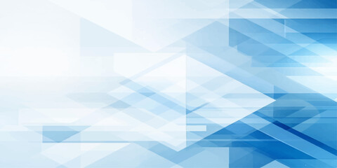 Obraz premium Abstract geometric background with blue and white layered shapes creating a sense of depth and technological innovation.
