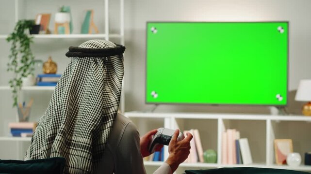 Man Playing Video Game at Home Immersive Gaming and Entertainment Lifestyle