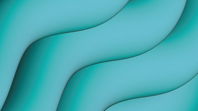 Abstract teal turquoise wave pattern with smooth flowing layered lines creating depth and fluid motion on dark background design