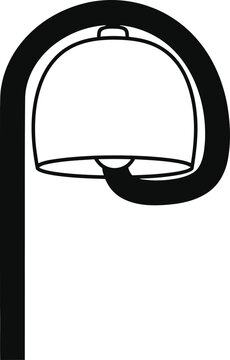 Stylized Bell on Pastoral Staff Icon - Simple Vector Graphic