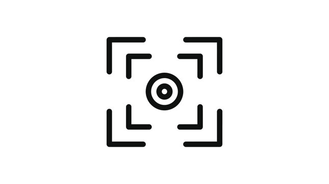 target aiming reticle silhouette crosshair scope sight circle dot square frame icon