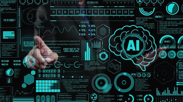 Engaging digital data visualization representing artificial intelligence, featuring graphs and interactive elements suitable for technology and innovation themes. Cipher