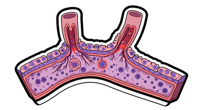 Detailed illustration of human artery.