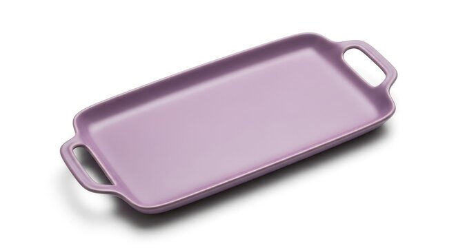 Lavender rectangular serving tray with handles