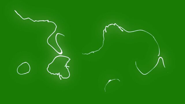 Realistic Lightning Strike, Electrical Storm Over Background, Thunder animation on green background with glowing electric arcs, energy pulses and seamless loop overlay for logo reveals in 4K