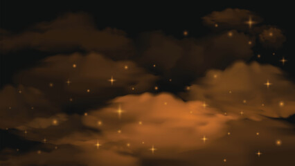 Bronze smoke cloudscape nighttime elegant nebula background layout © Svixx