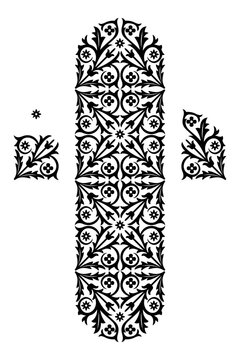 Vintage Ornament Panel and Separate Elements for Design. Vector cliparts isolated on white.